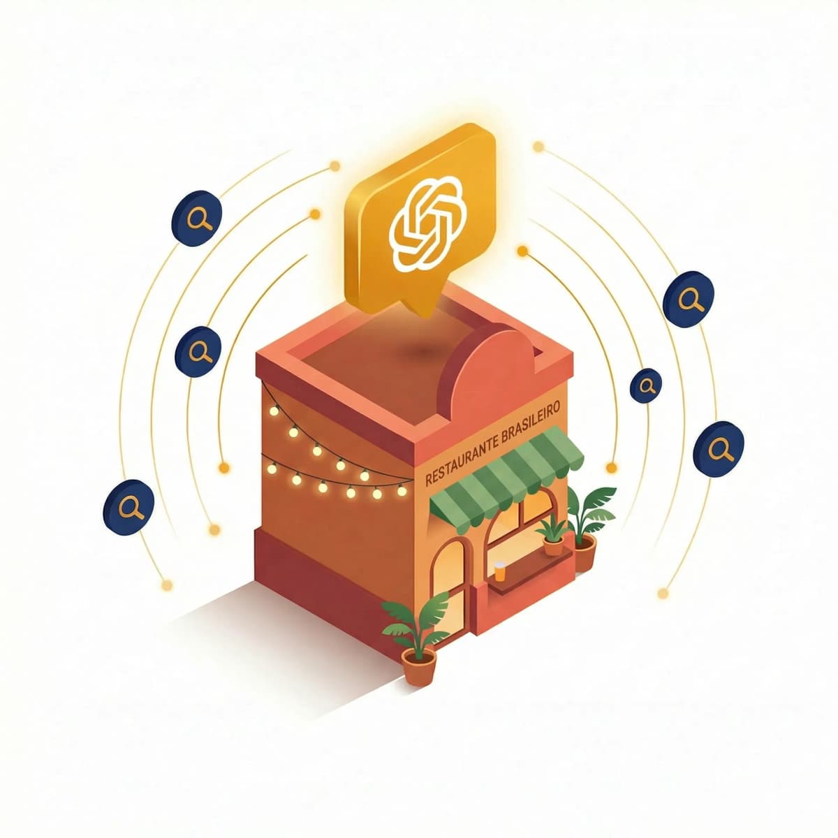 Ilustração de visibilidade em buscas de clientes